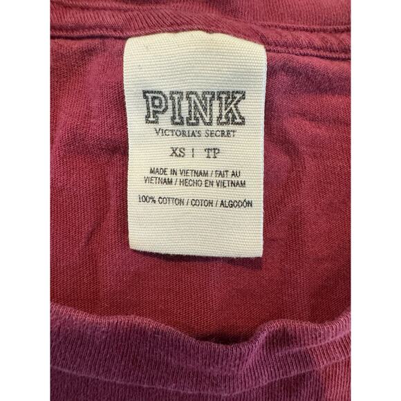 VS PINK Maroon Pocket Logo Tee Women’s XS - Picture 4 of 7